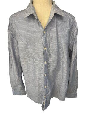 Perry Ellis Mens Blue Button-Up Shirt Classic Fit XXL